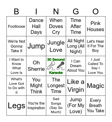 1984 neon dreams and denim schemes Bingo Card