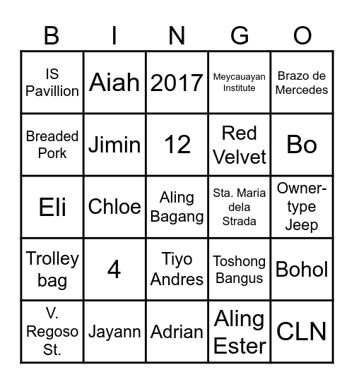 C-I-R-D-G-E CHRISTMAS 2024 Bingo Card