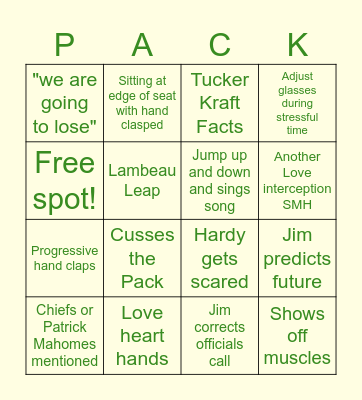 Jimbo Bingo Card