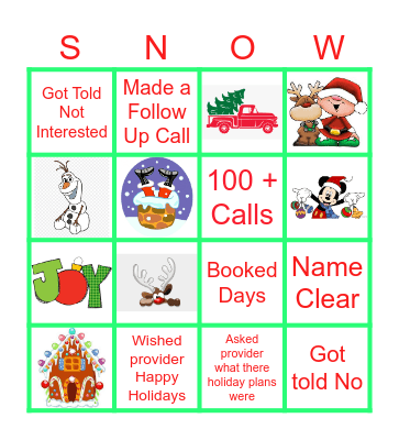 Holiday Bingo Card