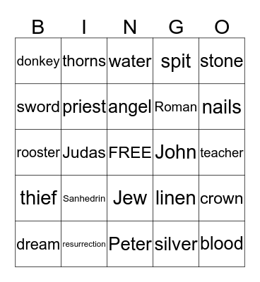 Easter Remembered Bingo Card
