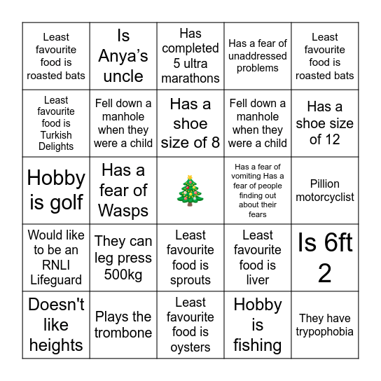 Nicholson Appreciation Event 2025 Bingo Card