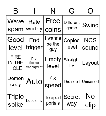 Recent Tab Bingo Card