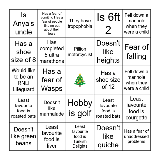 Nicholson Appreciation Event 2025 Bingo Card