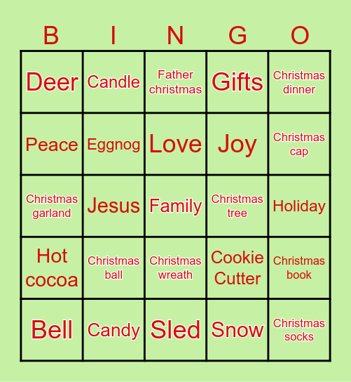 Holiday Fun! Bingo Card