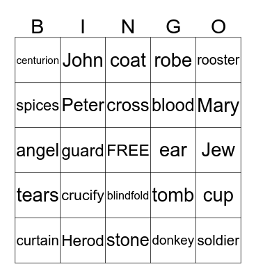 Easter Remembered Bingo Card