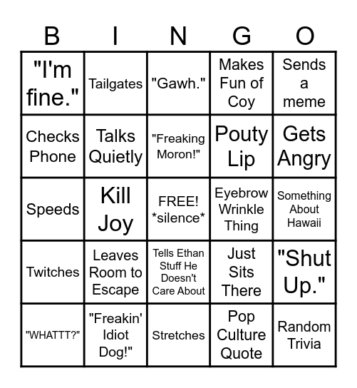 Eli Bingo Card