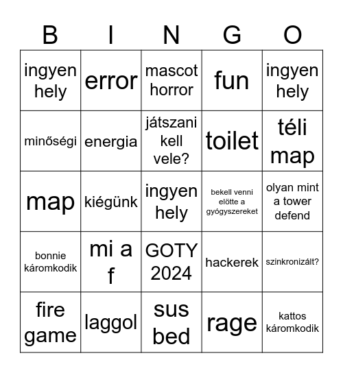 Bedwars bingo Card