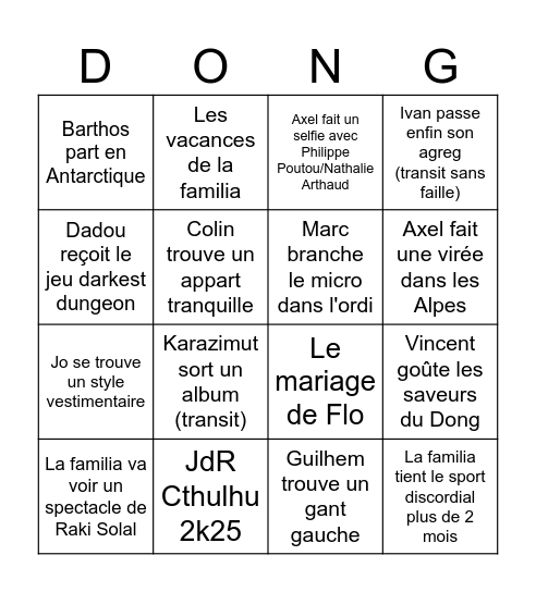Bingo familia 2k25 - Niiiiiice Bingo Card