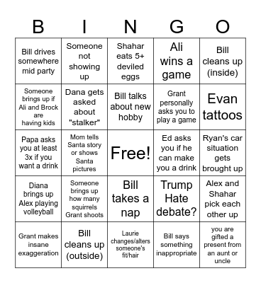 Christmas Bingo Card