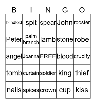 Easter Remembered Bingo Card