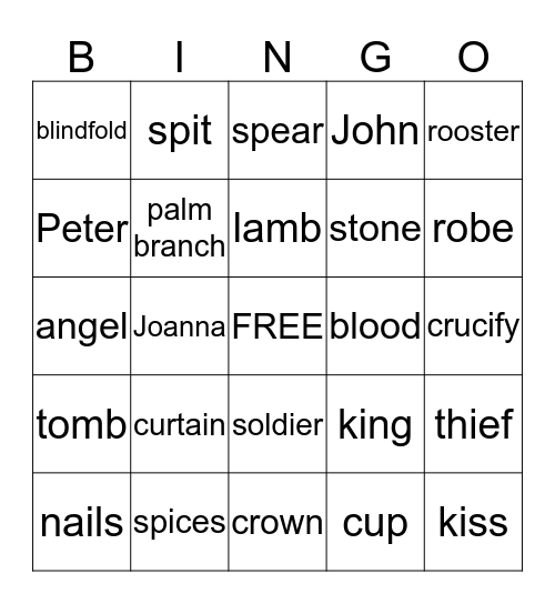 Easter Remembered Bingo Card