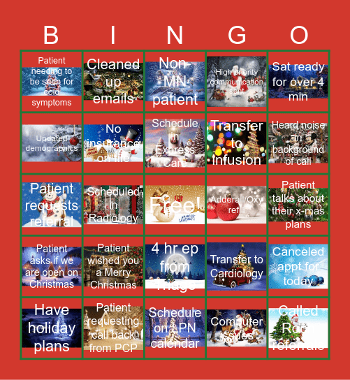 Christman Eve Bingo 2024 Bingo Card