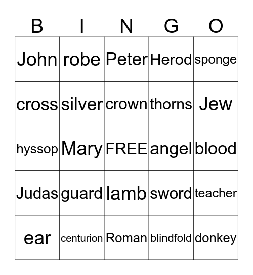 Easter Remembered Bingo Card