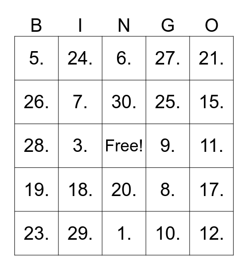 Thai GL Series Bingo Card