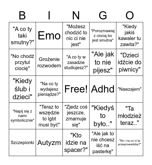 Christmas Bingo Card