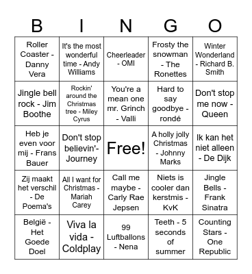 Kerstbingo 2024 Fenna Bingo Card