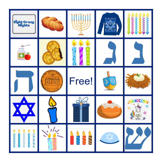 Happy Hanukkah! Bingo Card
