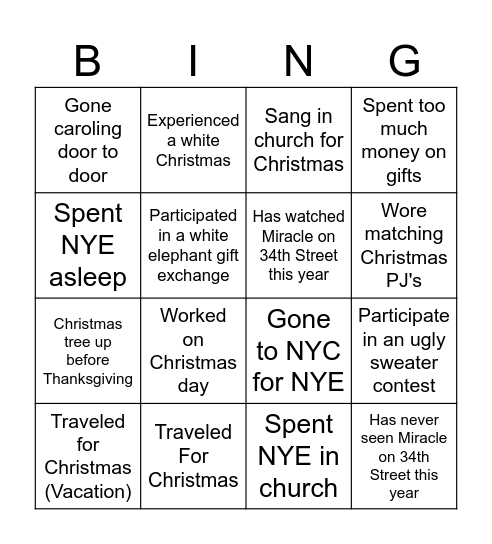 CCQA Holiday Cheer Bingo Card