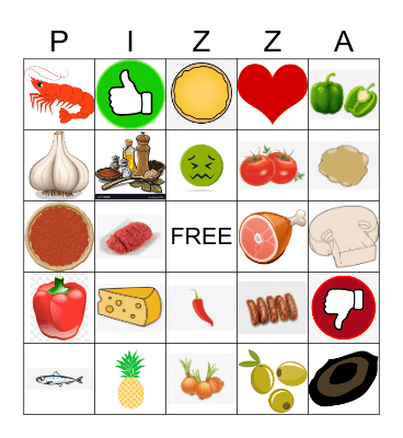 PIZZA! Bingo Card