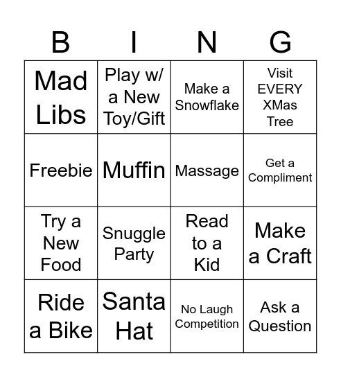 Kid Wagoners Bingo Card