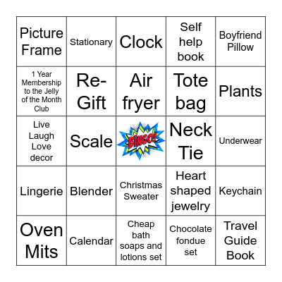 Bad Gift Bingo Card