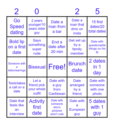 Dating Bingo Card
