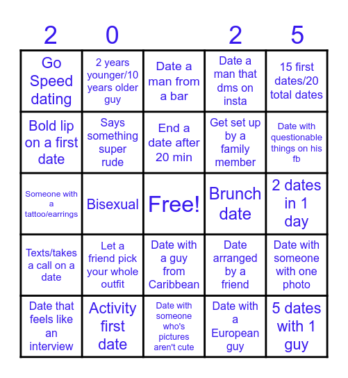 Dating Bingo Card