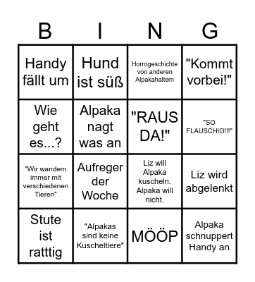Liz' Live BINGO Card