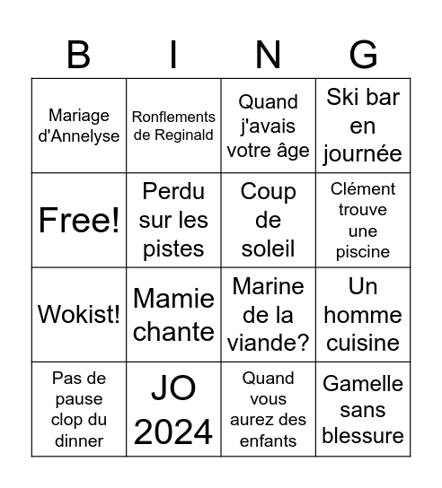 Bingo de Noël Bingo Card