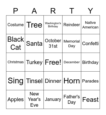 McCool Family Christmas Bingo Card