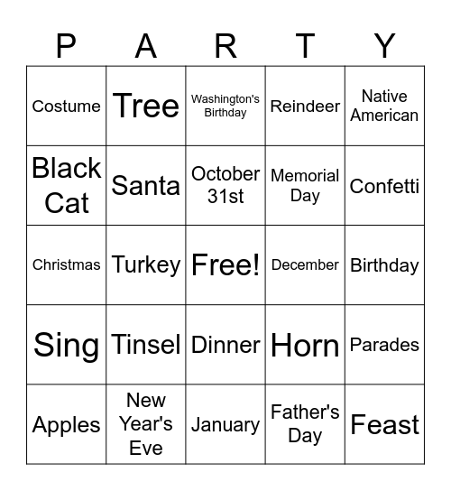 McCool Family Christmas Bingo Card