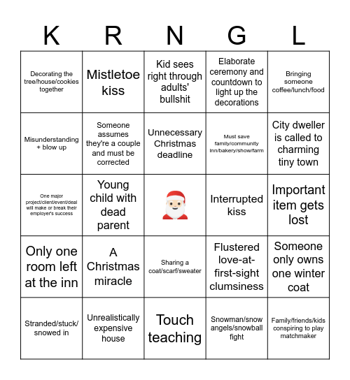 ⛄🎄🎥 Crummy Christmas Movie Bingo 🍿🎅🏻🎁 Bingo Card