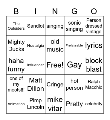 Tiktok Bingo Card