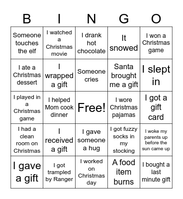 Driskill Christmas Bingo Card