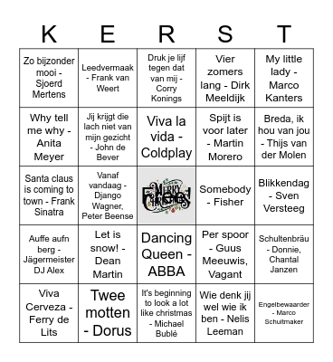 Christmas Music Bingo Card
