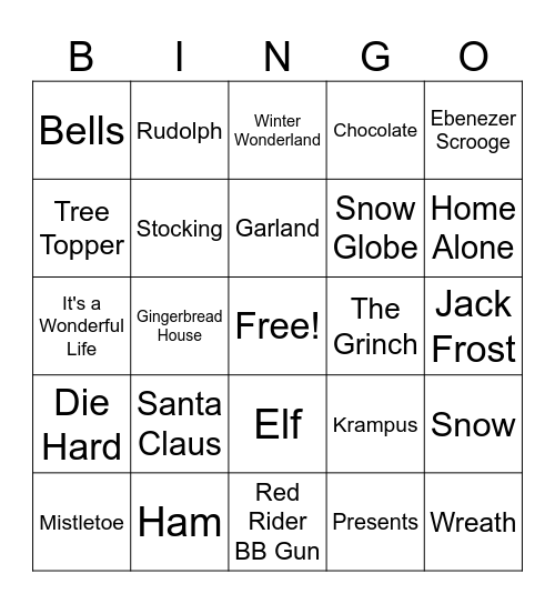 Christmas Bingo Card