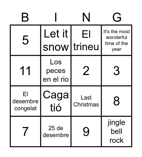 Quina musical de Nadal Aymerich 2025 Bingo Card
