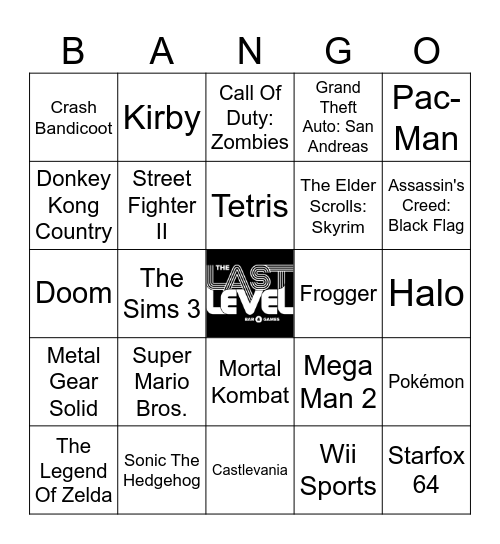 VIDEO GAME SONGS Bingo Card