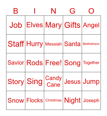 Shepherd BINGO Card
