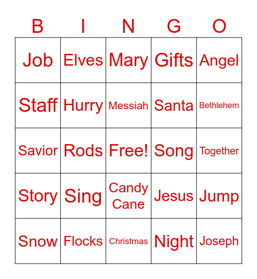 Shepherd BINGO Card