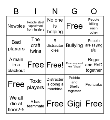 Dandy’s world toxicity Bingo Card