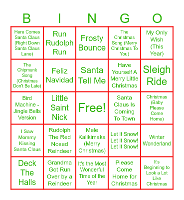 MERRY CHRISTMAS Bingo Card