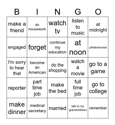 HB1 Bingo Card