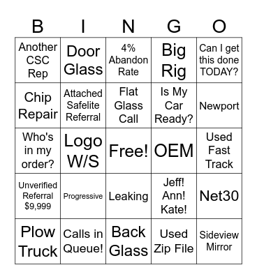 PG Bingo Card