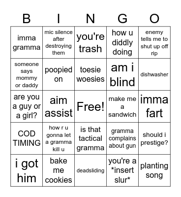 SAL BINGO Card