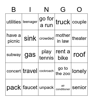HB 8 Bingo Card