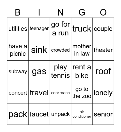 HB 8 Bingo Card