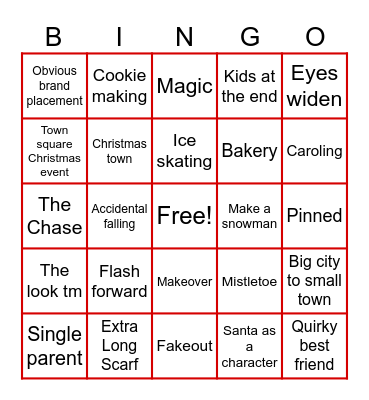 cheesy christmas movie Bingo Card