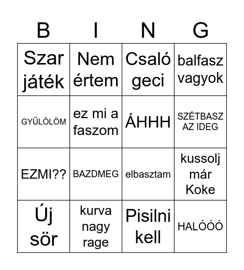 Mifu lop Bingo Card